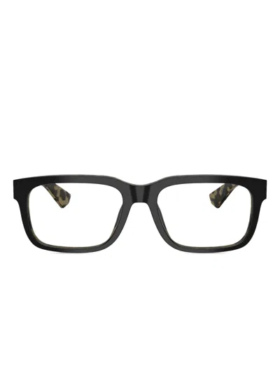 Dolce & Gabbana Eckige Brille Mit Leoparden-print In Brown