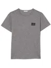 Dolce & Gabbana Square Logo Patch T-shirt In Grey