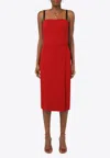 Dolce & Gabbana Square-neck Crepe Dress In Red