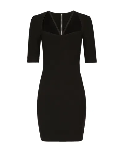 Dolce & Gabbana Square Neck Dress In Black