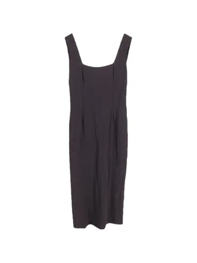 Pre-owned Dolce & Gabbana Square-neck Midi Dress In Black