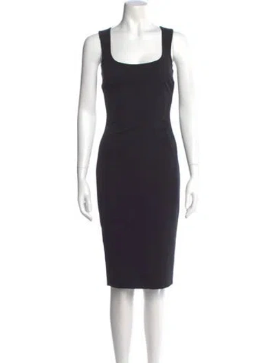 Pre-owned Dolce & Gabbana Square Neckline Knee-length Dress In Black