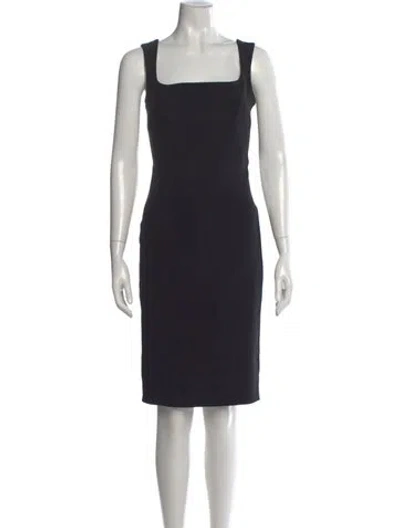 Pre-owned Dolce & Gabbana Square Neckline Knee-length Dress In Black