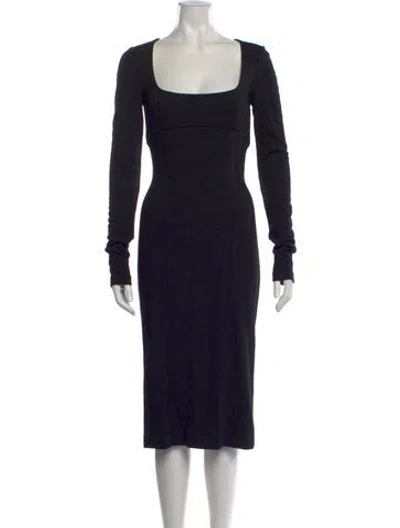 Pre-owned Dolce & Gabbana Square Neckline Knee-length Dress In Black