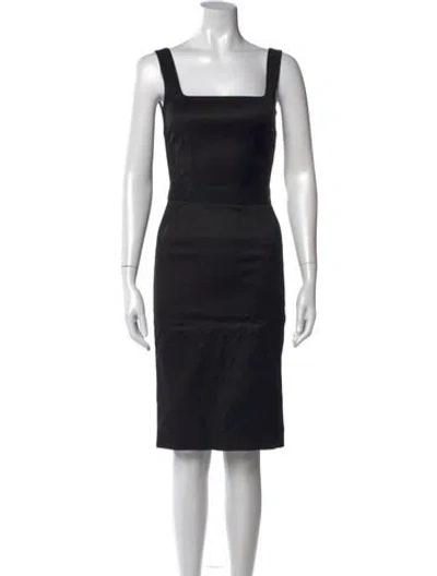 Pre-owned Dolce & Gabbana Square Neckline Knee-length Dress In Black