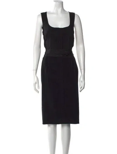 Pre-owned Dolce & Gabbana Square Neckline Knee-length Dress In Black
