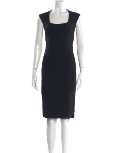 Pre-owned Dolce & Gabbana Square Neckline Knee-length Dress In Black