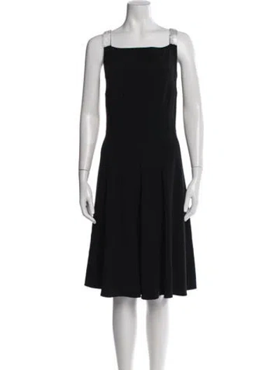 Pre-owned Dolce & Gabbana Square Neckline Knee-length Dress In Black
