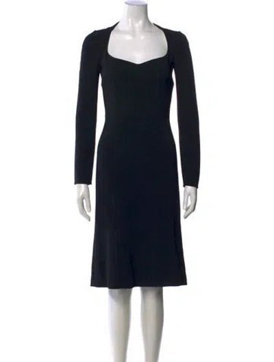 Pre-owned Dolce & Gabbana Square Neckline Knee-length Dress In Black