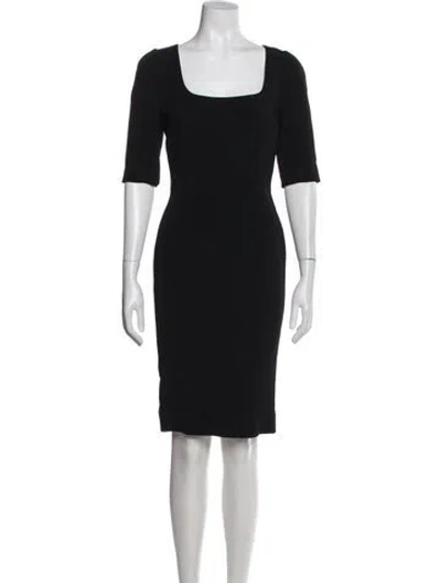 Pre-owned Dolce & Gabbana Square Neckline Knee-length Dress In Black