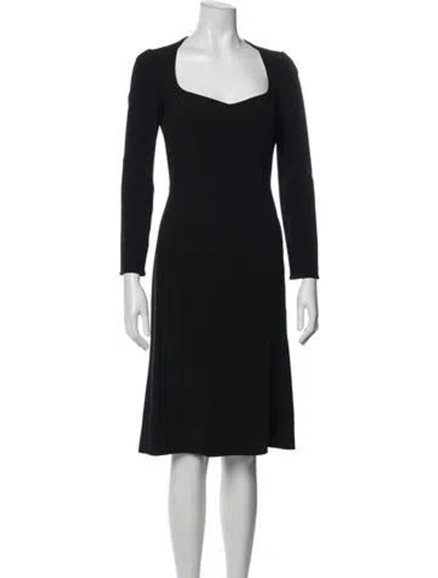 Pre-owned Dolce & Gabbana Square Neckline Knee-length Dress In Black