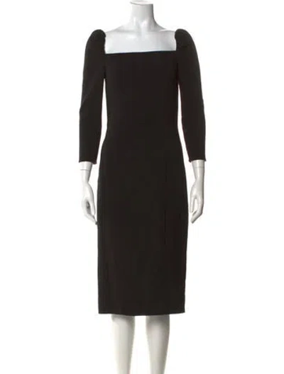 Pre-owned Dolce & Gabbana Square Neckline Knee-length Dress In Black