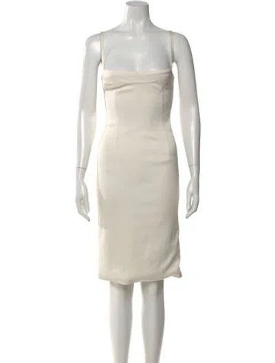 Pre-owned Dolce & Gabbana Square Neckline Knee-length Dress In Neutral