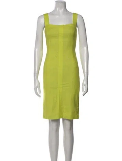 Pre-owned Dolce & Gabbana Square Neckline Knee-length Dress In Yellow