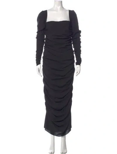 Pre-owned Dolce & Gabbana Square Neckline Long Dress In Black