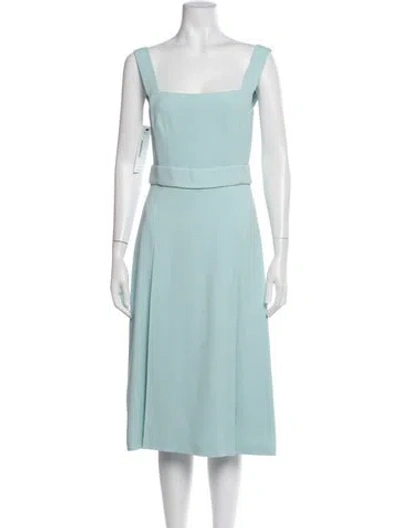 Pre-owned Dolce & Gabbana Square Neckline Midi Length Dress In Blue