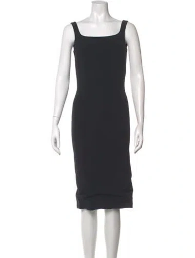 Pre-owned Dolce & Gabbana Square Neckline Midi Length Dress In Gray