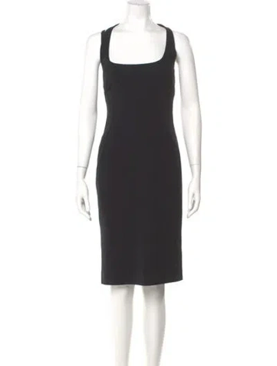 Pre-owned Dolce & Gabbana Square Neckline Midi Length Dress In Gray