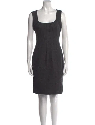 Pre-owned Dolce & Gabbana Square Neckline Mini Dress In Black