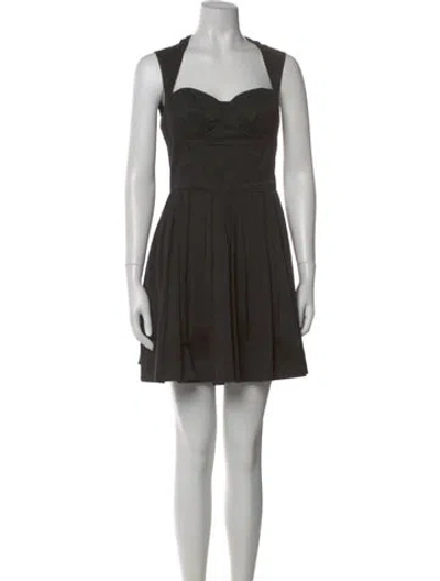 Pre-owned Dolce & Gabbana Square Neckline Mini Dress In Black