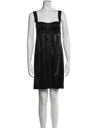 Pre-owned Dolce & Gabbana Square Neckline Mini Dress In Black