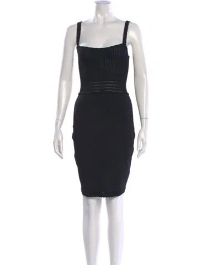 Pre-owned Dolce & Gabbana Square Neckline Mini Dress In Black