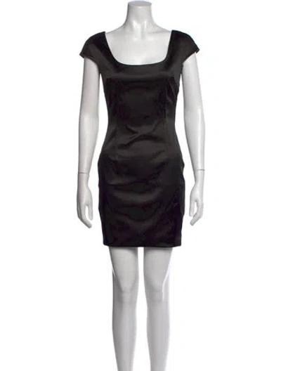Pre-owned Dolce & Gabbana Square Neckline Mini Dress In Black