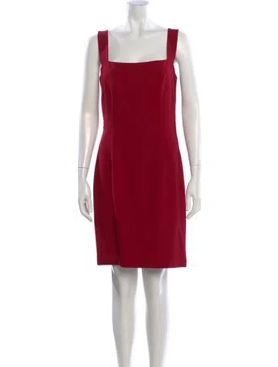 Pre-owned Dolce & Gabbana Square Neckline Mini Dress In Red