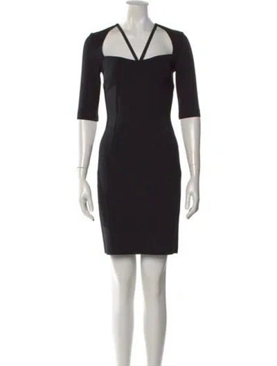 Pre-owned Dolce & Gabbana Square Neckline Mini Dress W/ Tags In Black