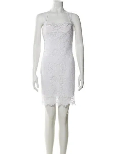Pre-owned Dolce & Gabbana Square Neckline Mini Dress In White