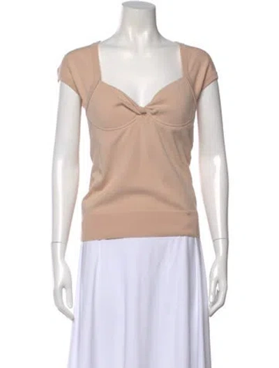 Pre-owned Dolce & Gabbana Square Neckline Short Sleeve Top In Neutral