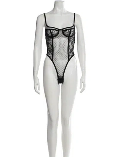 Pre-owned Dolce & Gabbana Square Neckline Sleeveless Bodysuit In Black