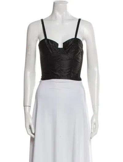 Pre-owned Dolce & Gabbana Square Neckline Sleeveless Crop Top In Blue