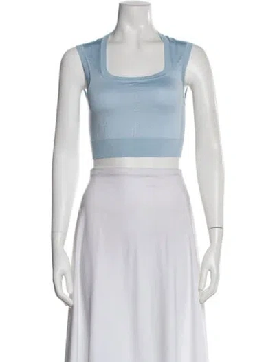 Pre-owned Dolce & Gabbana Square Neckline Sleeveless Crop Top In Neutral
