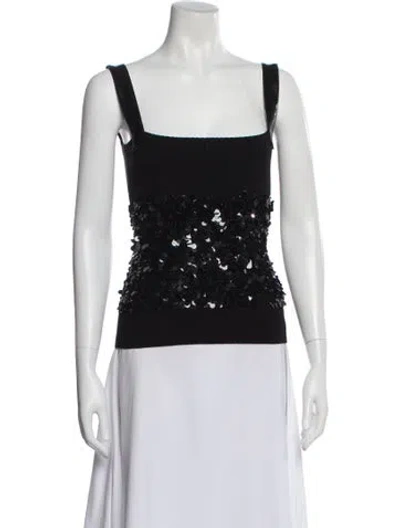 Pre-owned Dolce & Gabbana Square Neckline Sleeveless Top In Black