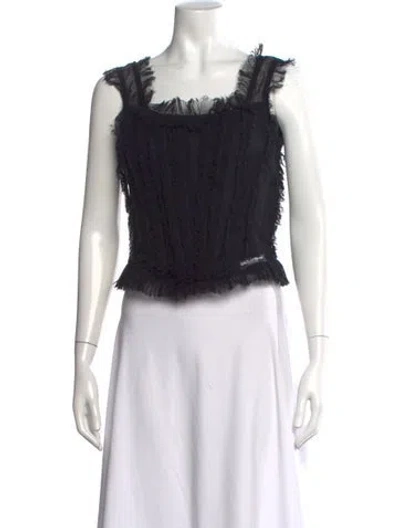 Pre-owned Dolce & Gabbana Square Neckline Sleeveless Top In Black