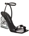 Dolce & Gabbana Keira 105 Dg Heel Sandals In Patent Leather In Black