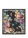 Dolce & Gabbana Square Scarf With Floral Print In Black