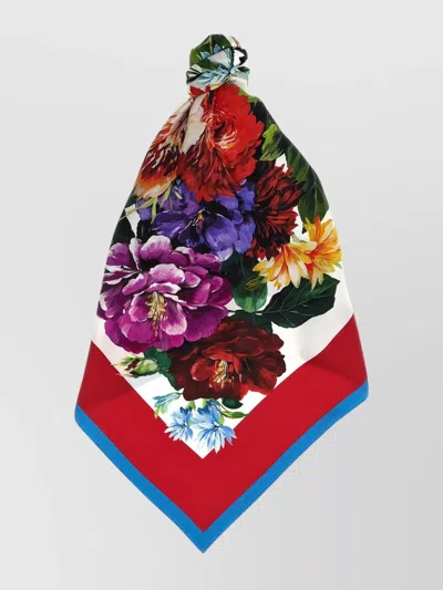 Dolce & Gabbana Square Shape Floral Print Scarf With Bold Border