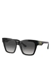 Dolce & Gabbana Square Sunglasses, 53mm In Black/gray Gradient
