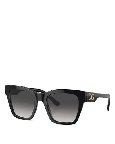Dolce & Gabbana Square Sunglasses, 53mm In Black/gray Gradient