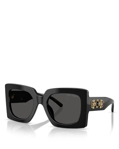 Dolce & Gabbana Square Sunglasses, 54mm In Black