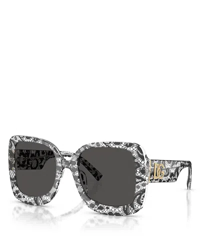 Dolce & Gabbana Square Sunglasses, 55mm In Black