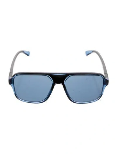Pre-owned Dolce & Gabbana Square Tinted Sunglasses In Blue