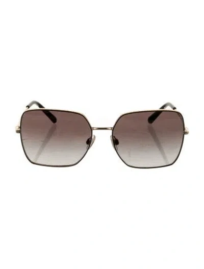 Pre-owned Dolce & Gabbana Square Tinted Sunglasses In Gold