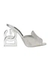 Dolce & Gabbana Dg-heel Gemstone-embellished Mules In White