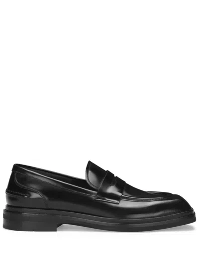 Dolce & Gabbana Brushed Calfskin Loafers In Black