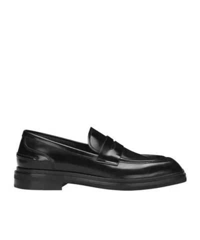 Dolce & Gabbana Square-toe Leather Loafers In Black