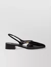 Dolce & Gabbana Square Toe Patent Leather Slingback Sandals In Black
