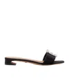 Dolce & Gabbana Buckled Velvet Sandals In Black